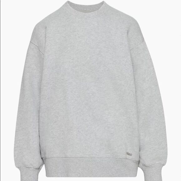 Aritzia Heather Grey Cozy Fleece Boyfriend Crew - Picture 1 of 2